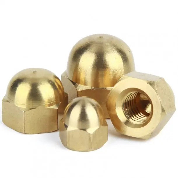 Brass de cobre DIN1587 Capacinhas abobadadas, peças automáticas, OE Custom Nuts